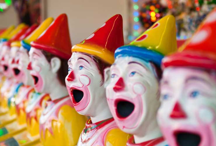 Laughing Clowns Sideshow Game for hire Brisbane
